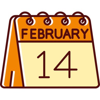 Şubat takvim simgesi, vektör illüstrasyonu