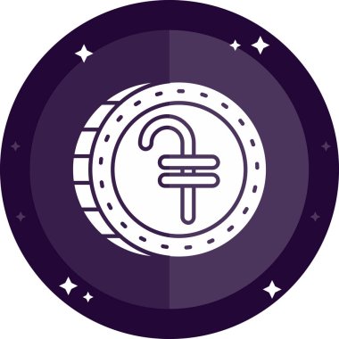 eşsiz para birimi sikke çizgisi vektör simgesi