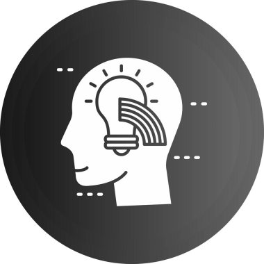 İnsan beyni kafa simgesinde, basit stil