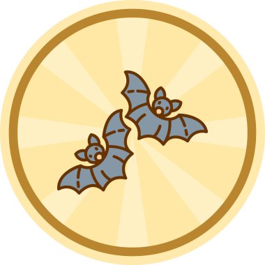 Sevimli küçük yarasaların düz simgesi