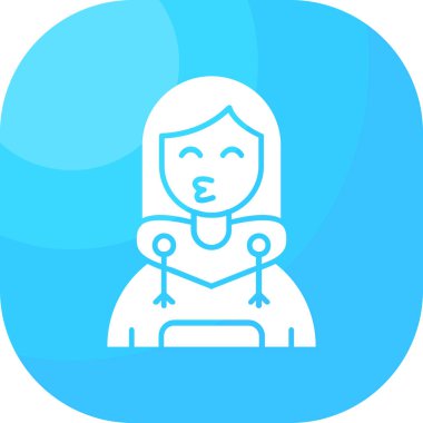 Sırt çantası simgesi olan kız, taslak biçimi