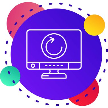 çizgi dizüstü bilgisayar ve saat simgesi beyaz arkaplanda izole edildi. İnternet zamanı. Renkli ana hatların sembolü olan ekran. vektör