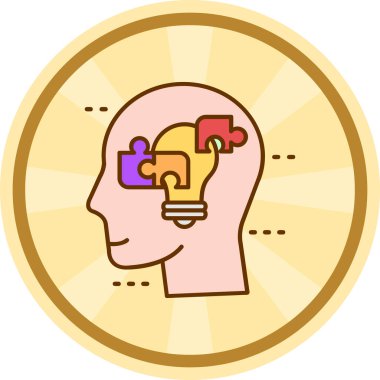 Beyin. Web simgesi basit illüstrasyon