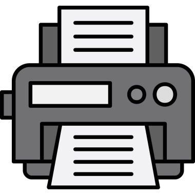 Kağıt makinesi simgesi. Web için kağıt makine vektör simgesinin özet çizimi