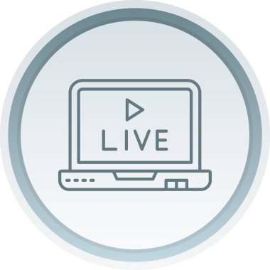 Canlı Yayın simgesi, vektör illüstrasyonu