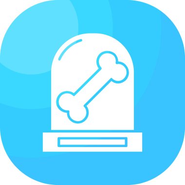 Beyaz zemin üzerinde çapraz simge olan siyah çizgi mezar taşı. Mezar ikonu. Cadılar bayramı partin kutlu olsun. Mavi kare düğme. vektör.