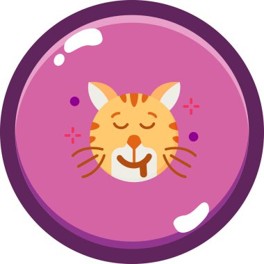 Kedi. Web simgesi basit illüstrasyon