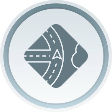 Moda düz biçimli yol işaretleri simgesi izole.