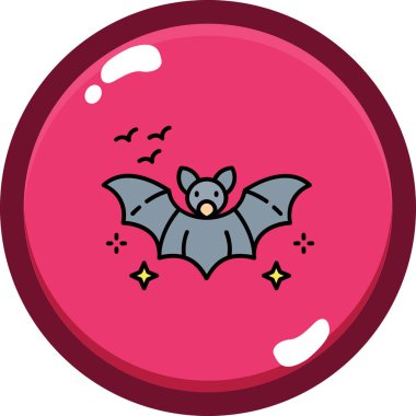 Yarasa Cadılar Bayramı Web simgesi, vektör illüstrasyonu