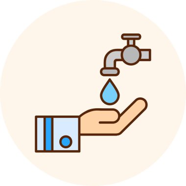 Su ve tap vektör çizimi ile el yıkama