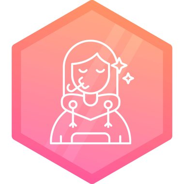 Kadın. Web simgesi basit illüstrasyon