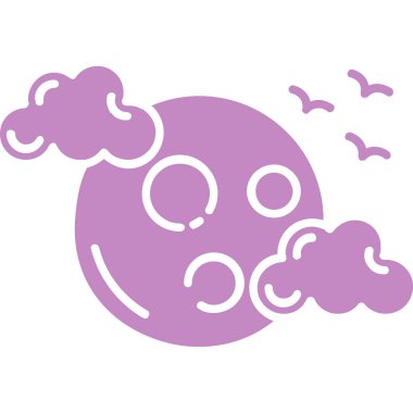 Sevimli ve kawaii bulutları yıldızlar ve ay vektör çizimi tasarımı