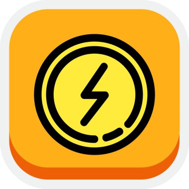 Yıldırım simgesi soyut bir grupta izole edildi