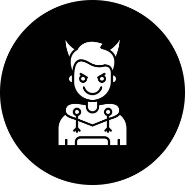 Şeytan. Web simgesi basit illüstrasyon