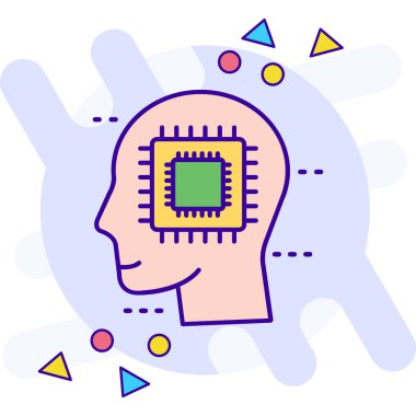 Beyin fikri simgesi, dış hat vektörü