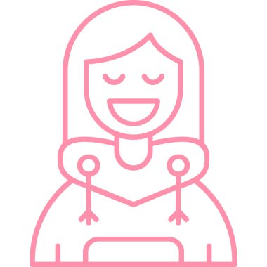 kadın avatar simgesi vektör illüstrasyonu