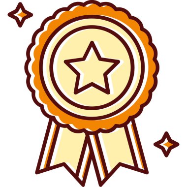 Ödül madalyası ikonu. Web için madalya vektör simgelerinin özet çizimi