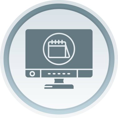 bilgisayar monitörü ikon vektör illüstrasyonu