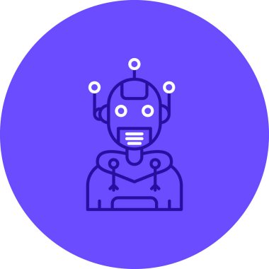 Yapay Zeka simgesi, vektör illüstrasyonu