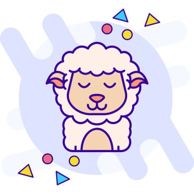 Koyun kafası simgesi taslak biçiminde