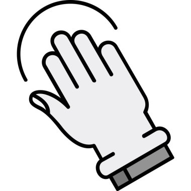 Eldiven ikonu. Beyaz arkaplanda izole edilmiş web tasarımı için eldiven vektör simgesi ile özet el