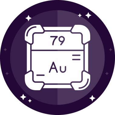 Düz dizayndaki bir kimyasal sembolün vektör simgesi