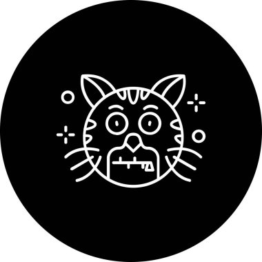 Bir kedi yüz simgesinin vektör illüstrasyonu