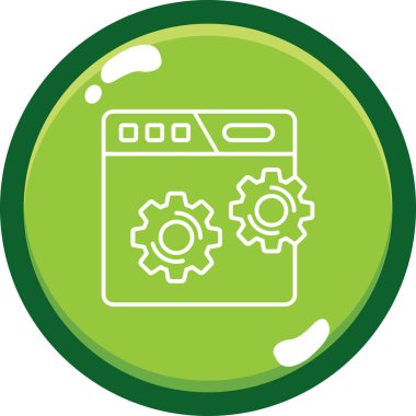 - Makine. Web simgesi basit illüstrasyon