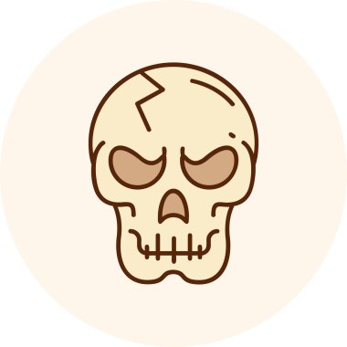 Ölü kafatası simgesi, vektör illüstrasyonu