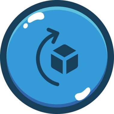 beyaz arkaplanda izole edilmiş kutu simgesi ve vektör illüstrasyonu