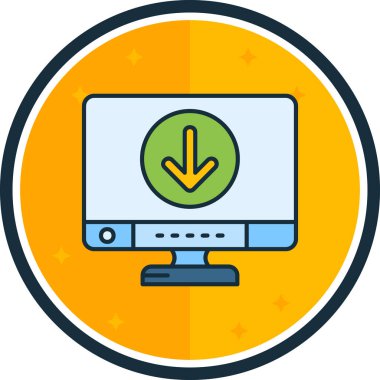 bilgisayar monitörü ikon vektör illüstrasyonu