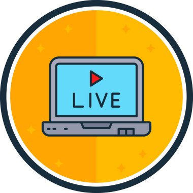 Canlı akış vektör simgesi