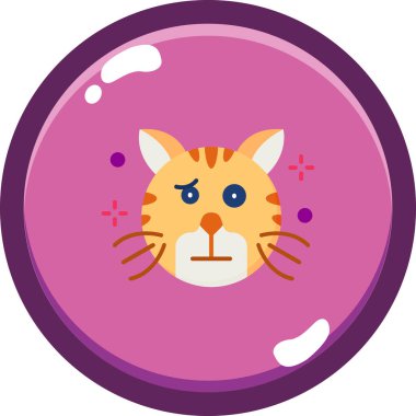 kedi yassı simgesi düz stili