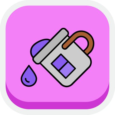 Su rengi ikon vektör illüstrasyonu şişesi