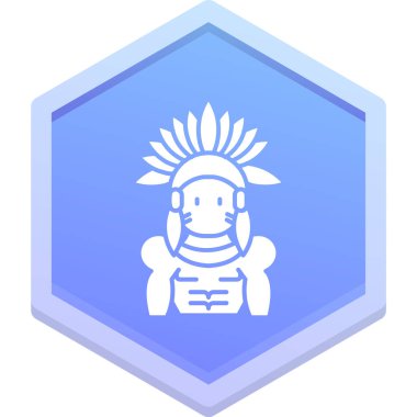 Amerikan yerlilerinin ana hatlarıyla doldurulmuş ikonu