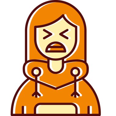 kızgın kadın çizgi film ikonu