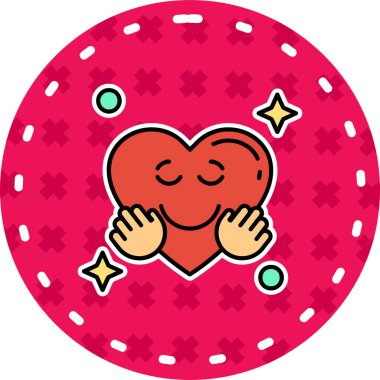 kalp aşk ikonu ana hatlarıyla doldurulmuş