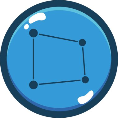 Mavi ve beyaz bir dairenin mavi yıldızlı bir vektör çizimi