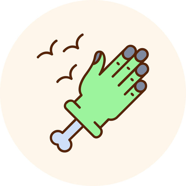vector icon of a hand cleaning with a green handle