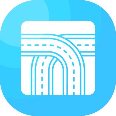 Tek bir mavi yol simgesinin vektör illüstrasyonu