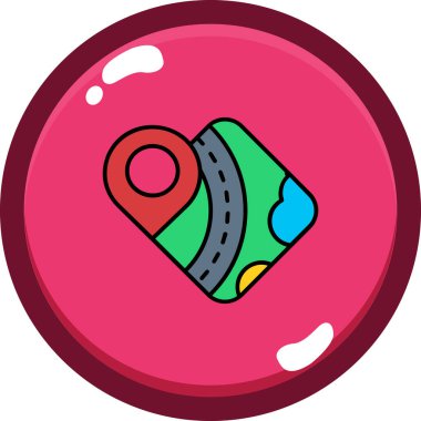 Direksiyon simgesi, çizgi film tarzı.