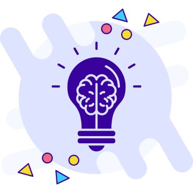 Beyin. Web simgesi basit illüstrasyon