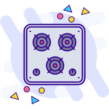 çip Cpu simgesi doldurulmuş taslak biçimi