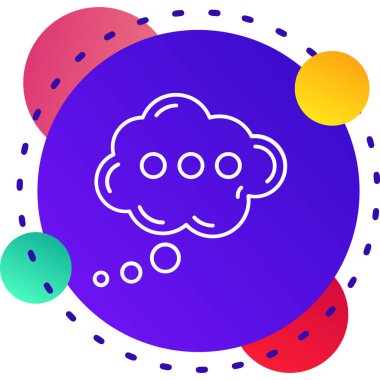 Beyaz arkaplanda izole edilmiş yağmur simgesi olan renk bulutu. Yağmur damlaları ile yağmur bulutu yağışı. Kademeli rastgele dinamik şekiller. Vektör İllüstrasyonu