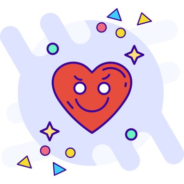 Aşk kalp ikonu - taslak biçiminde