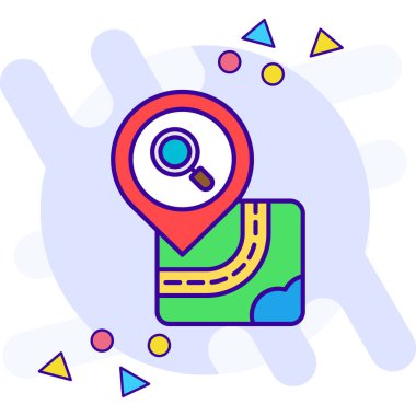 gps konum haritası simgesi - taslak biçimi