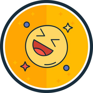 Şirin bir çizgi film simgesinin vektör çizimi