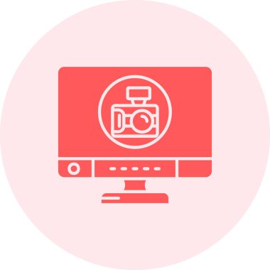 Modern kamera simgesinin vektör illüstrasyonu