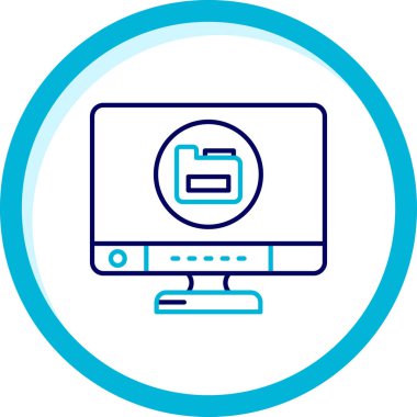 Bilgisayar simgesi. Web için bilgisayar vektör simgelerinin özet çizimi