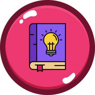 Kitap simgesine sahip ampul, basit vektör çizimi